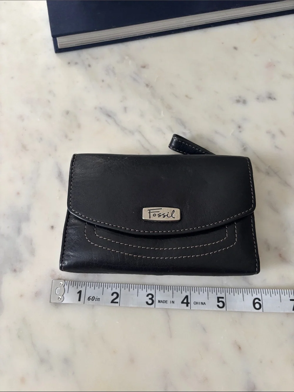 Fossil Black Leather Flap Wallet